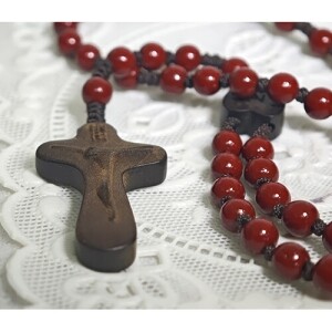 [813254] 5단묵주 천연옻칠 6mm / BA