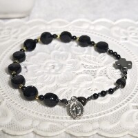 [813610]  팔찌묵주 / 원판 오닉스 남성용