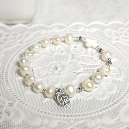 [813611]  팔찌묵주 / 론델형 진주 8mm