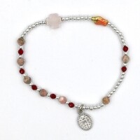 [813606]  팔찌묵주 / 화홍석혼합--4mm